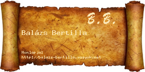 Balázs Bertilla névjegykártya