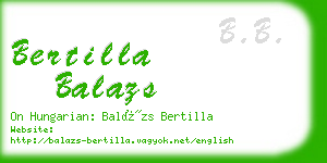 bertilla balazs business card